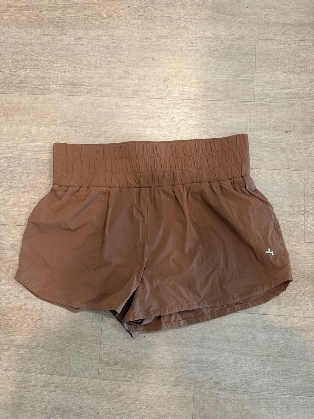 JoyLab Women's Smocked Waist Athletic Shorts in Brown